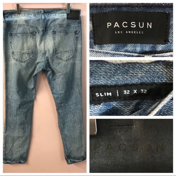 PacSun Slim Medium Wash Distressed Jeans - Picture 3 of 3